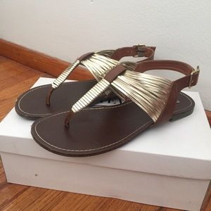 Steve Madden Gold & Brown Sandals
